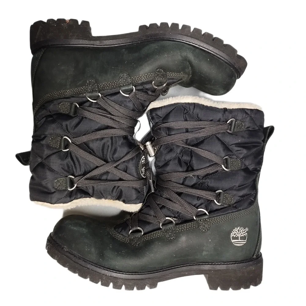 Timberland Insulated Water Resistant‎ Boots Mens US 10.5M Black Faux Fur Lined